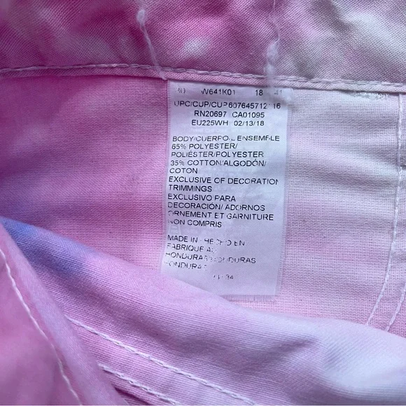Dickies Tie Dyed Painter Pants Mens Size 34x34 Pink Blue Denim Carpenter
